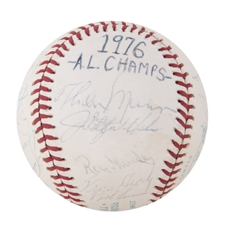 1976 AL Champion New York Yankees Team Signed OAL MacPhail Baseball With 22 Signatures Including Munson, Hunter & Berra (JSA)